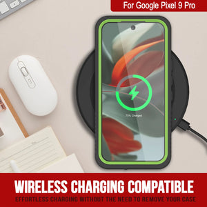 Caso impermeable de Google Pixel 9 Pro, cubierta de armadura punkcase [serie extrema] con protector de pantalla incorporado [verde claro]