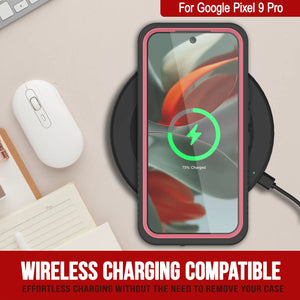 Caso impermeable de Google Pixel 9 Pro, cubierta de armadura punkcase [serie extrema] con protector de pantalla incorporado [rosa]