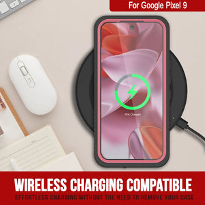 Caso impermeable de Google Pixel 9, cubierta de armadura punkcase [serie extrema] con protector de pantalla incorporado [rosa]