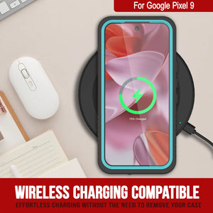 Caso impermeable de Google Pixel 9, cubierta de armadura punkcase [serie extrema] con protector de pantalla incorporado [verde azulado]