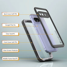 Cargar imagen en el visor de la galería, Caso impermeable de Google Pixel 9a, cubierta de armadura punkcase [serie extrema] con protector de pantalla incorporado [blanco]
