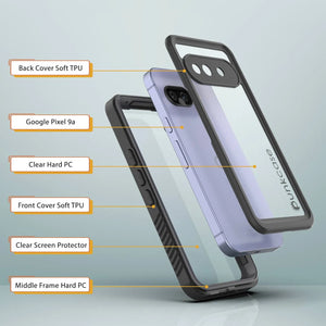Caso impermeable de Google Pixel 9a, cubierta de armadura punkcase [serie extrema] con protector de pantalla incorporado [azul marino]