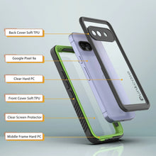 Cargar imagen en el visor de la galería, Caso impermeable de Google Pixel 9a, cubierta de armadura punkcase [serie extrema] con protector de pantalla incorporado [verde claro]
