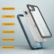 Cargar imagen en el visor de la galería, iPhone 16e impermeable IP68, punkcase [azul claro] [Serie Studstar] [Fit Slim] [Dirtproof]

