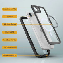 Load image into Gallery viewer, Case impermeable para iPhone 16E, cubierta de armadura punkcase [Extreme Mag] con protector de pantalla incorporado [negro]
