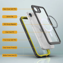 Load image into Gallery viewer, Case impermeable para iPhone 16E, cubierta de armadura punkcase [Extreme Mag] con protector de pantalla incorporado [amarillo]
