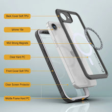 Load image into Gallery viewer, Case impermeable del iPhone 16E, Punkcase [Extreme Mag Series] Cubierta de armadura con protector de pantalla incorporado [blanco]
