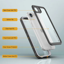 Cargar imagen en el visor de la galería, iPhone 16e impermeable IP68, punkcase [blanco] [serie Studstar] [Fit Slim] [DIRTPROW]
