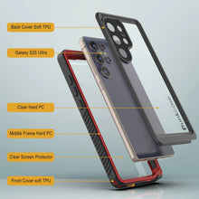 Cargar imagen en el visor de la galería, Funda protectora de pantalla para Galaxy S25 Ultra resistente al agua y a los golpes [Serie Extreme] [Roja]
