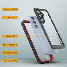 Load image into Gallery viewer, Funda protectora de pantalla para Galaxy S25 resistente al agua y a los golpes [Serie Extreme] [Roja]
