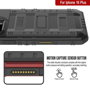 iPhone 16 Plus Metal Extreme 3.0 Serie Estuche impermeable de aluminio IP68 w/Buillt en la pantalla Protector y Kickstand [negro]