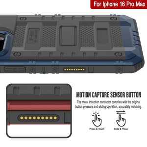 iPhone 16 Pro Max Metal Extreme 3.0 Estuche impermeable de aluminio IP68 con buillt en la pantalla Protector y Kickstand [azul]