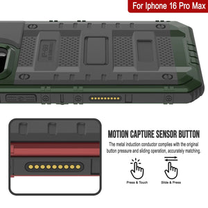 iPhone 16 Pro Max Metal Extreme 3.0 Estuche impermeable de aluminio IP68 con buillt en la pantalla Protector y Kickstand [Dark Green]