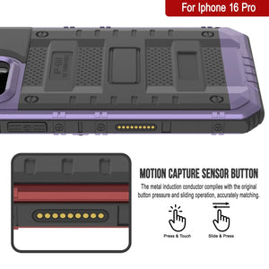 Caso impermeable de aluminio iPhone 16 Pro Metal Extreme 3.0 aluminio IP68 con buillt en la pantalla Protector y Kickstand [Purple]