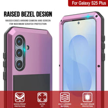 Cargar imagen en el visor de la galería, Galaxy S25 más estuche de metal, cubierta de armadura de grado militar de servicio pesado [prueba de choque] Cuerpo completo duro [rosa]
