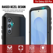 Cargar imagen en el visor de la galería, Galaxy S25 más estuche de metal, cubierta de armadura de grado militar de servicio pesado [prueba de choque] Cuerpo completo duro [negro]

