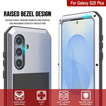 Cargar imagen en el visor de la galería, Galaxy S25 más estuche de metal, cubierta de armadura de grado militar de servicio pesado [prueba de choque] Cuerpo completo duro [blanco]

