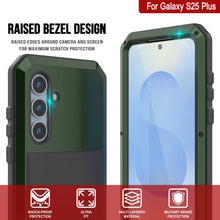Cargar imagen en el visor de la galería, Galaxy S25 más estuche de metal, cubierta de armadura de grado militar de servicio pesado [prueba de choque] Cuerpo completo duro [verde oscuro]
