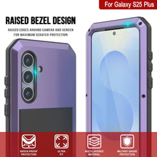Cargar imagen en el visor de la galería, Galaxy S25 más estuche de metal, cubierta de armadura de grado militar de servicio pesado [prueba de choque] Cuerpo completo duro [púrpura]
