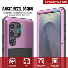 Cargar imagen en el visor de la galería, Caso de metal Ultra Galaxy S25, cubierta de armadura de grado militar de servicio pesado [prueba de choque] Cuerpo completo duro [rosa]
