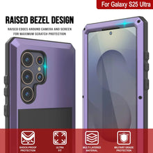 Cargar imagen en el visor de la galería, Caso de metal ultra Galaxy S25, cubierta de armadura de grado militar de servicio pesado [prueba de choque] Full Body Hard [Purple]
