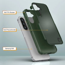 Cargar imagen en el visor de la galería, Punkcase Galaxy A36 Case, [Serie Spartan 2.0] Carrera de servicio pesado resistente [verde oscuro]
