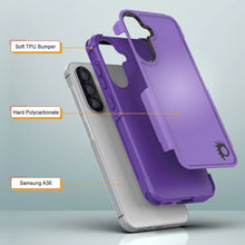 Cargar imagen en el visor de la galería, Punkcase Galaxy A36 Case, [Serie Spartan 2.0] Carrera de servicio pesado resistente [púrpura]
