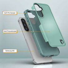 Cargar imagen en el visor de la galería, Punkcase Galaxy A36 Case, [Serie Spartan 2.0] Cubierta de servicio pesado resistente [verde azulado] [verde azulado]
