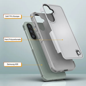 Punkcase Galaxy A56 Case, [Serie Spartan 2.0] Carrera de servicio pesado resistente [blanco]