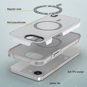 Punkcase iPhone 16E Case, [Serie Spartan 2.0] Carrera de servicio pesado resistente con protector de pantalla incorporado [blanco]