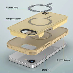 Punkcase iPhone 16E Case, [Serie Spartan 2.0] Carrera de servicio pesado resistente con protector de pantalla incorporado [Amarillo]