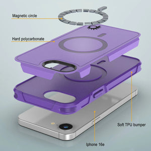 Punkcase iPhone 16E Case, [Serie Spartan 2.0] Carrera de servicio pesado resistente con protector de pantalla incorporado [púrpura]