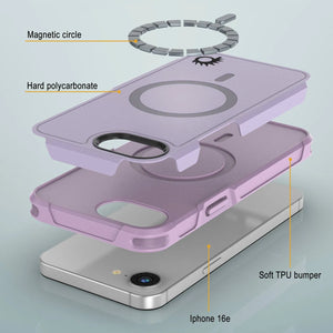 Punkcase iPhone 16E Case, [Serie Spartan 2.0] Carrera de servicio pesado resistente con protector de pantalla incorporado [lila]