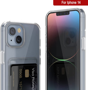 Funda para iPhone 14 con compartimento para tarjetas [Serie Crystal CardSlot] [Ajuste fino]