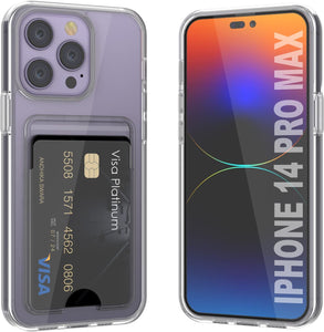 Funda para iPhone 14 Pro Max con soporte para tarjetas [Crystal CardSlot Series] [Ajuste Delgado]