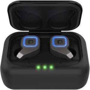 PunkBuds 2.0 True Wireless Earbuds, Mini Bluetooth Headphones W/ Charging Case & Built-In Noise Cancelling Mic. [Black] 