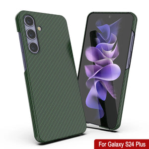 Case de Galaxy S24 Plus, Punkcase Carbon -Shield, Heavy Duty y Ultra Fin Cover [a prueba de choques] [Non Slip] [Dark Green]