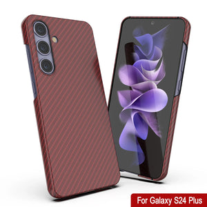 Case de Galaxy S24 Plus, Punkcase Carbon -Shield, Sesta Duty y Ultra Fin Cover [Probante de choque] [Non Slip] [Rojo]
