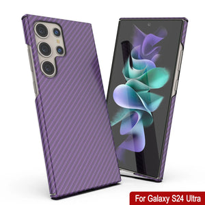 Galaxy S24 Ultra Case, Punkcase Carbon -Walfield, Sesta Duty y Ultra Fin Cover [a prueba de choques] [Non Slip] [púrpura]
