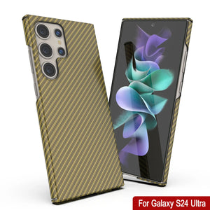 Galaxy S24 Ultra Case, Punkcase Carbon -Walkield, Heavy Duty y Ultra Fin Cover [a prueba de choques] [no deslizamiento] [amarillo]