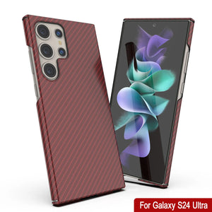 Galaxy S24 Ultra Case, Punkcase Carbon -Walkield, Heavy Duty & Ultra Fin Cover [a prueba de choques] [Non Slip] [rojo]