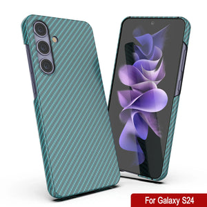 Case Galaxy S24, Punkcase Carbonalfield, Servicio pesado y cubierta ultra delgada [a prueba de choque] [no deslizamiento] [verde azulado]