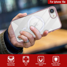 Load image into Gallery viewer, Punkcase iPhone 16E Case de carga inalámbrica magnética [Serie ClearMag] [Rose]
