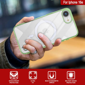 Punkcase iPhone 16E Case de carga inalámbrica magnética [Serie ClearMag] [verde]