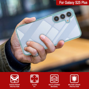 Funda para Galaxy S25 Plus [Serie de acrílico transparente] [Antideslizante] Para Galaxy S25 Plus [Verde azulado]