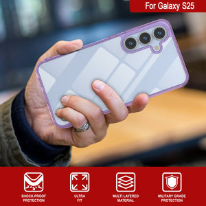 Funda para Galaxy S25 [Serie de acrílico transparente] [Antideslizante] Para Galaxy S25 [Morado]
