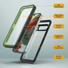 Cargar imagen en el visor de la galería, Caso impermeable de Google Pixel 9 Pro XL, cubierta de armadura punkcase [serie extrema] con protector de pantalla incorporado [verde claro]
