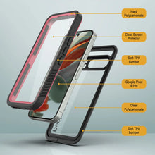 Cargar imagen en el visor de la galería, Caso impermeable de Google Pixel 9 Pro, cubierta de armadura punkcase [serie extrema] con protector de pantalla incorporado [rosa]

