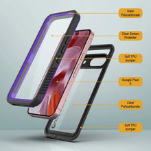 Cargar imagen en el visor de la galería, Caso impermeable de Google Pixel 9, cubierta de armadura punkcase [serie extrema] con protector de pantalla incorporado [púrpura]
