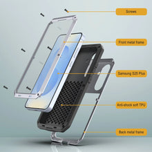 Cargar imagen en el visor de la galería, Galaxy S25 más estuche de metal, cubierta de armadura de grado militar de servicio pesado [prueba de choque] Cuerpo completo duro [blanco]
